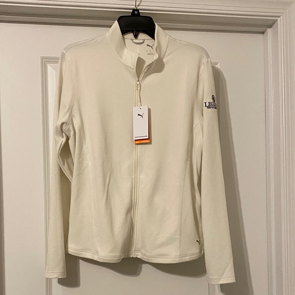 NWT Sz L Puma Women's White Full-Zip Lightweight Golf Jacket